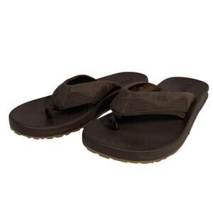 Flojos Mens Size 10 Brown Sandals Flip Flop Thong Slip On Round Toe Shoes